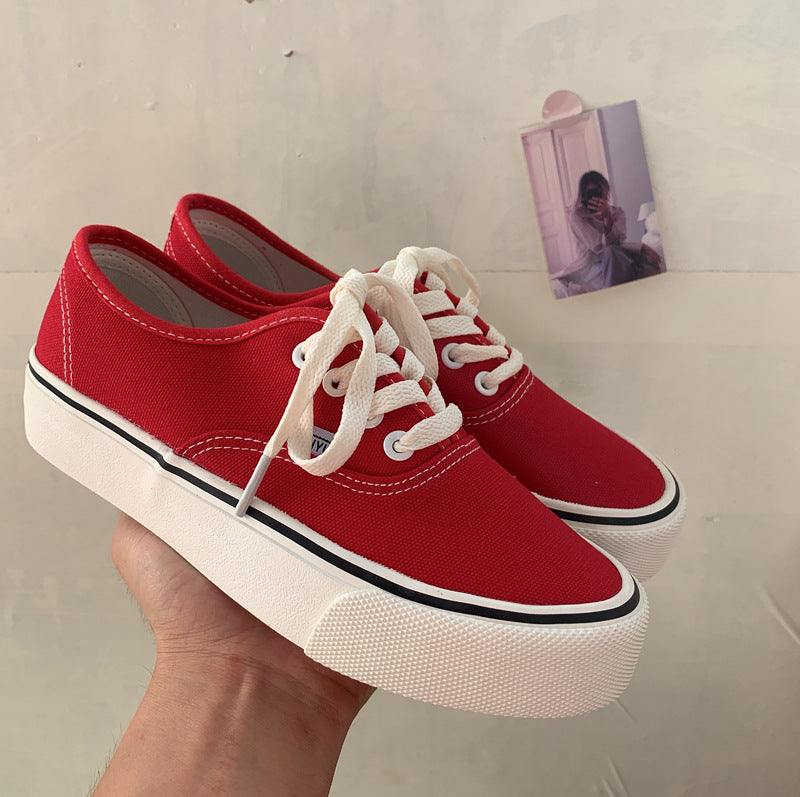 Female Korean Style Flat Low Top Canvas Shoes Newgew