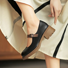 Women Casual Mary Jane Chunky Heel Pumps Newgew Shoes