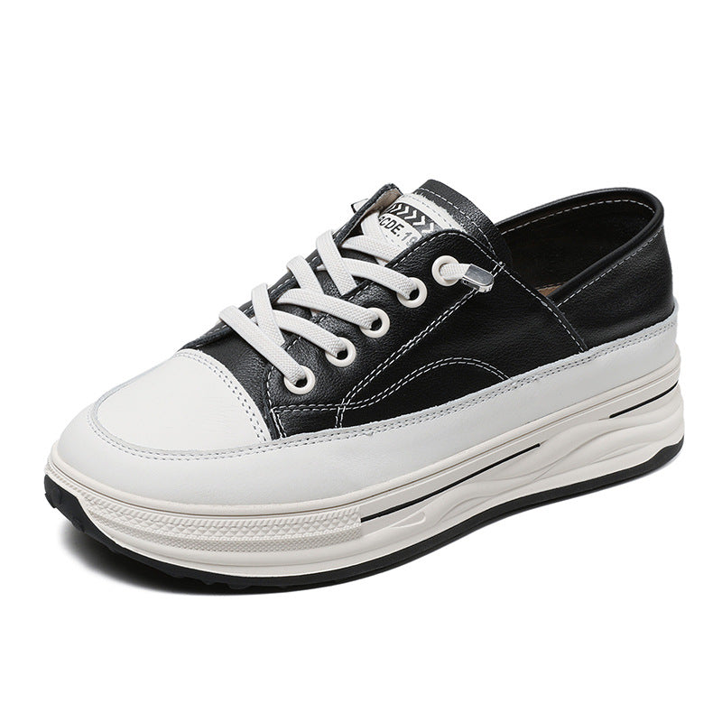 Women Fashion Leather Thick Soled Casual Shoes Newgew Shoes