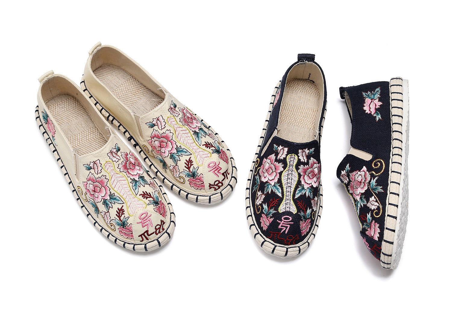 Women's Oriental Cloth With British Ethnic Style Canvas Shoes Newgew