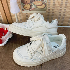 Trendy Sports Skateboard Female Style White Canvas Shoes Newgew