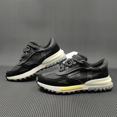 Men Fashion Leather Breathable Soft Casual Sneakers Newgew Shoes