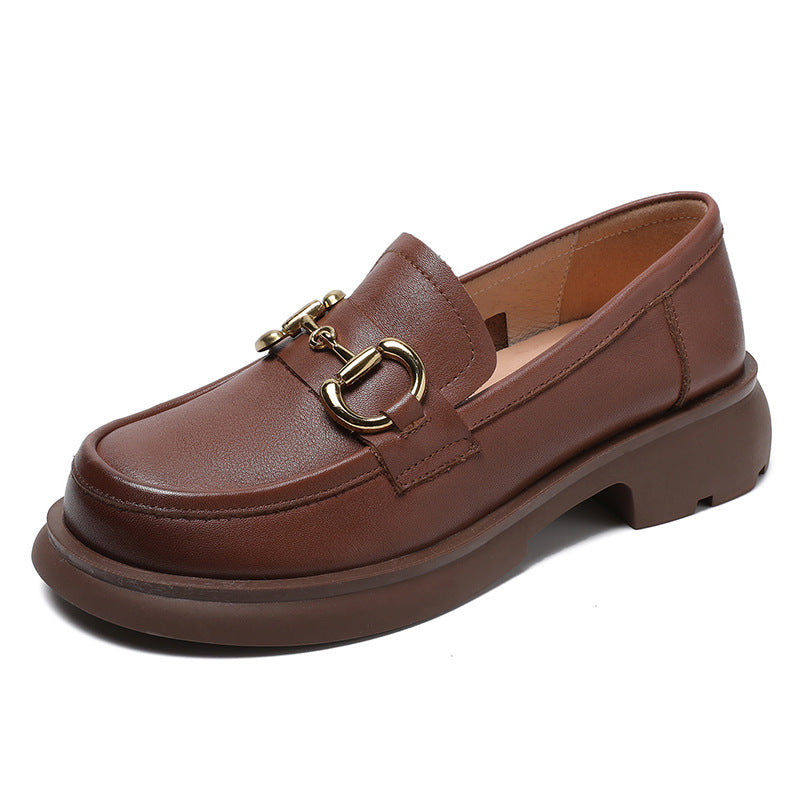 Women Retro Soft Leather Casual Loafers Newgew Shoes