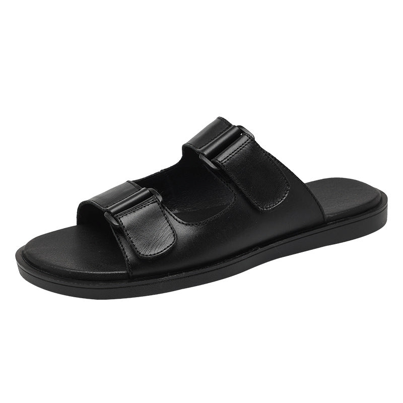 Men Summer Beach Outwear Leather Slide Sandals Newgew Shoes