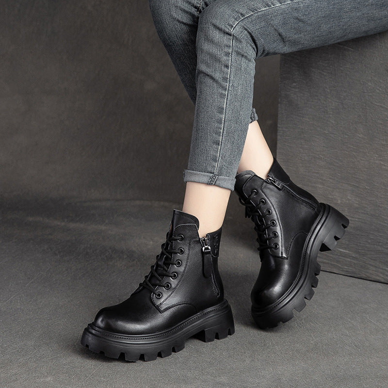 Women Casual Minimalist Soft Leather Boots Newgew Shoes