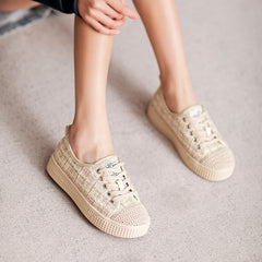 Women Fashion Minimalist Canvas Soft Flat Casual Shoes Newgew Shoes
