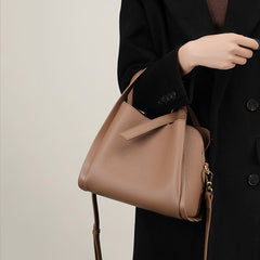 Women Fashion Soft Cowhide Bucket Shoulder Bag Newgew Shoes