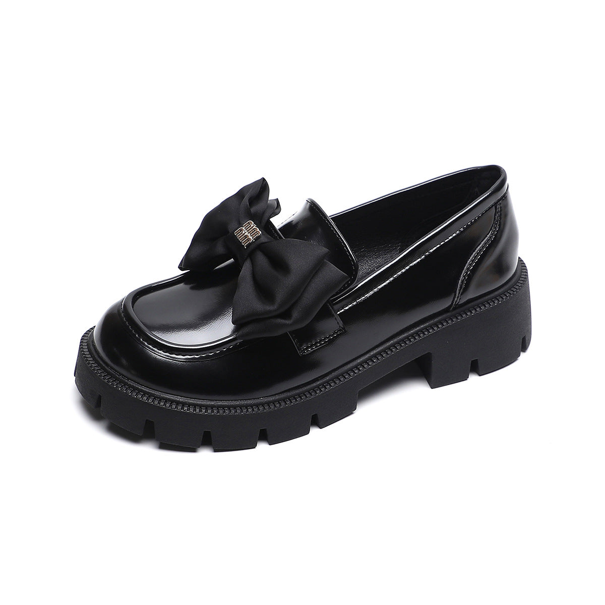 Women Minimalist Bowknot Low Block Loafers Newgew Shoes