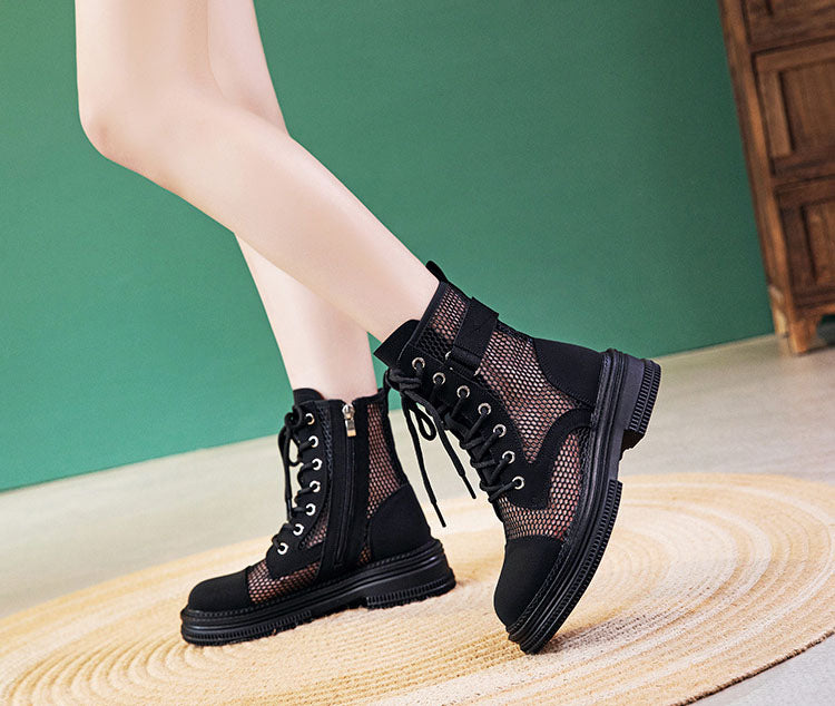 Summer Mesh Breathable Zipper Women's Boots Newgew