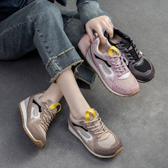 Women Retro Patchwork Breathable Casual Training Sneakers Newgew Shoes