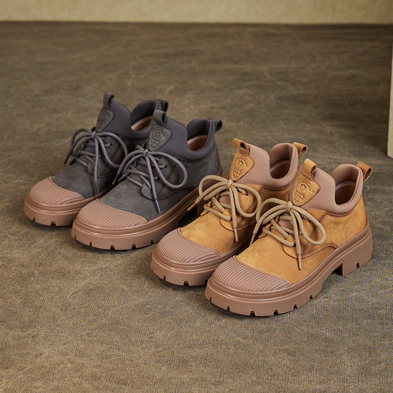 Women Retro Stylish Leather Casual Shoes Newgew Shoes