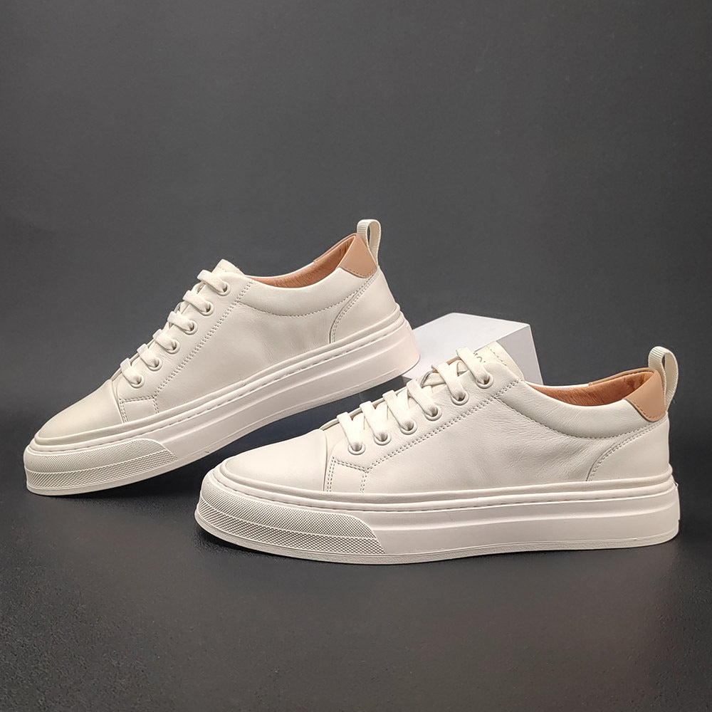 Men Fashion Minimalist Leather Casual Court Sneakers Newgew Shoes