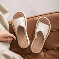 Women Minimalist Fashion Cassual Leather Slides Newgew Shoes