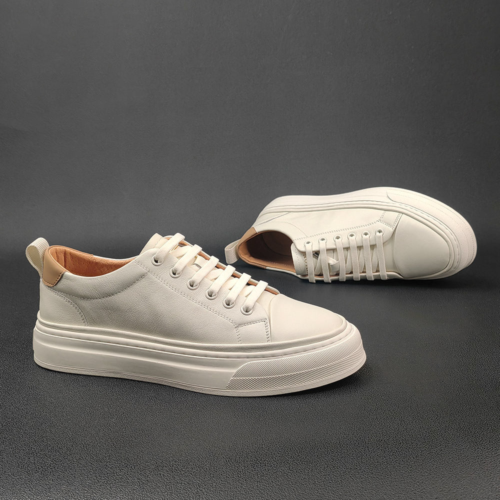 Men Fashion Minimalist Leather Casual Court Sneakers Newgew Shoes