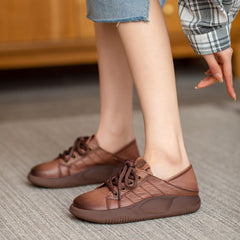 Women Leather Handmade Flat Casual Shoes Newgew Shoes