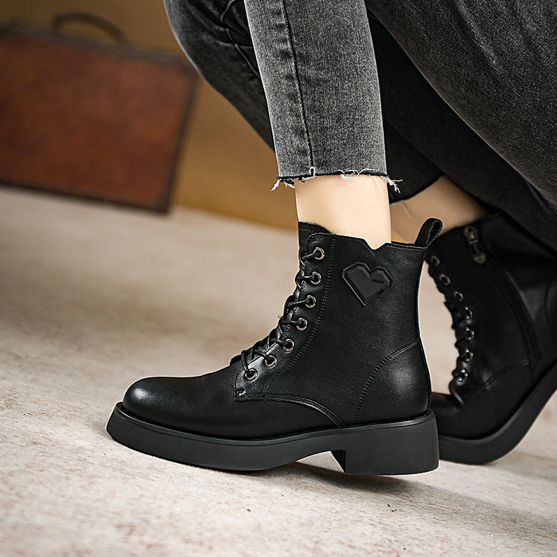 Women Fashion Leather Patchwork Boots Newgew Shoes