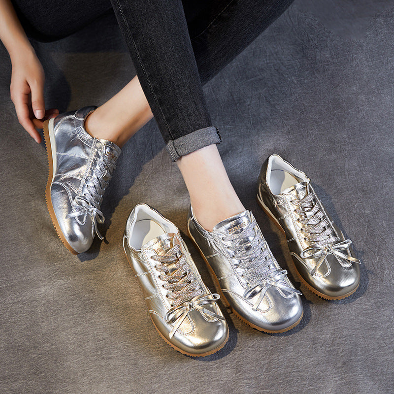 Women Minimalism Glossy Leather Casual Training Shoes Newgew Shoes