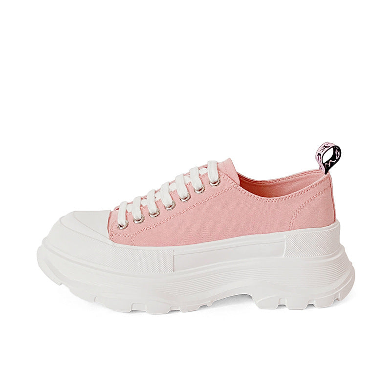 Women's Thick-soled Mcqueen Summer Heightened Easy Wear Canvas Shoes Newgew