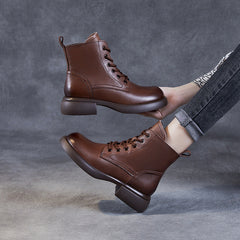 Women Handmade Minimalist Leather Casual Boots Newgew Shoes