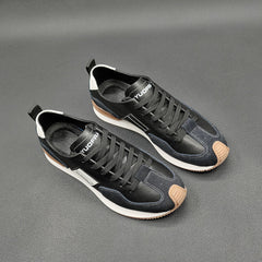 Men Fashion Patchwork Leather Casual Running Shoes Newgew Shoes