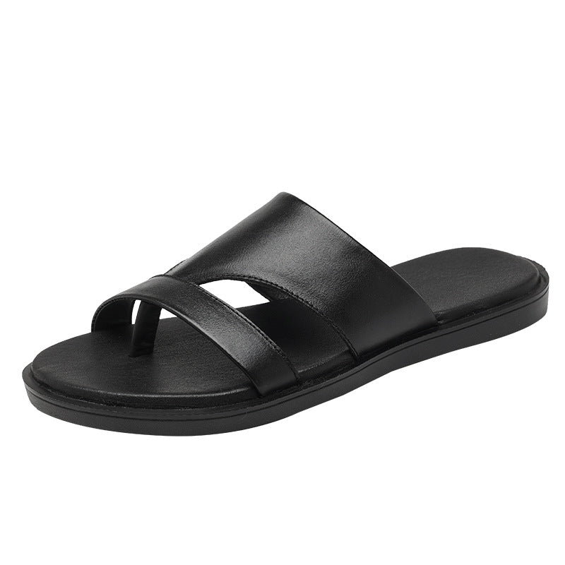 Men Summer Cowhide Slide Sandals Newgew Shoes