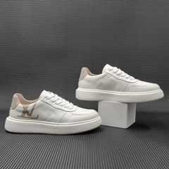 Men Minimalist Fashion Breathable Leather Casual Sneakers Newgew Shoes