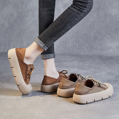 Women Fashion Minimalist Leather Flat Casual Shoes Newgew Shoes