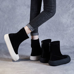 Women Minimalist Leather Thick Soled Casual Boots Newgew Shoes