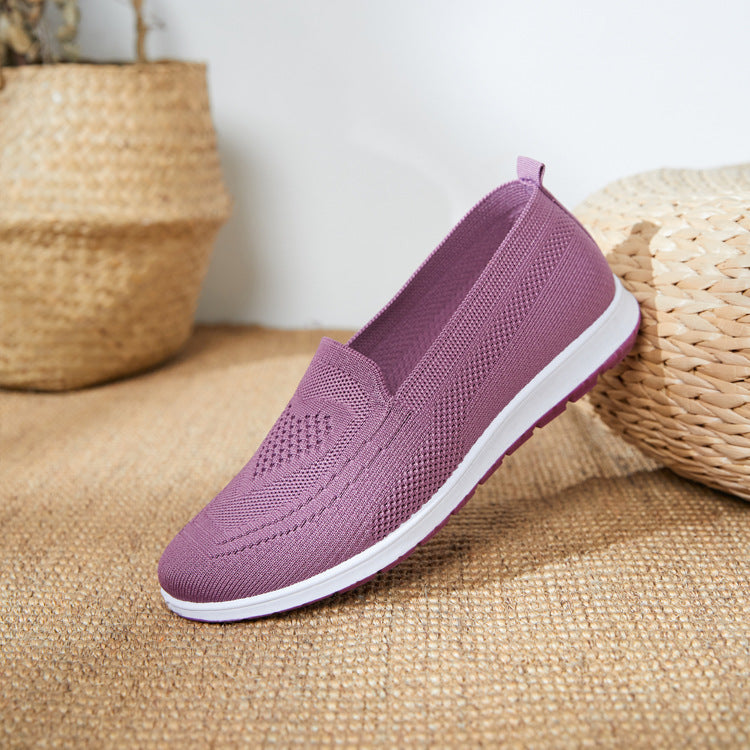 Women's Low-heeled Soft Bottom Breathable Low-cut Flying Canvas Shoes Newgew