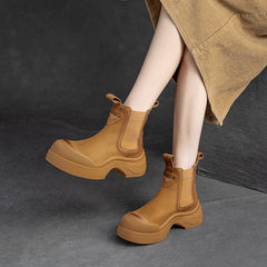 Women Minimalist Patchwork Leather Furred Winter Boots Newgew Shoes