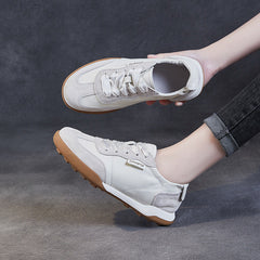 Women Soft Leather Fashion Casual Trainers Sneakers Newgew Shoes