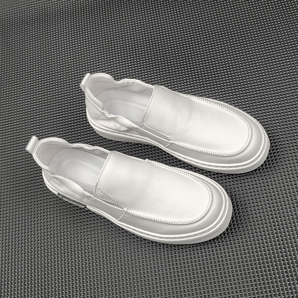 Men Minimalist Leather Soft Flat Loafers Newgew Shoes