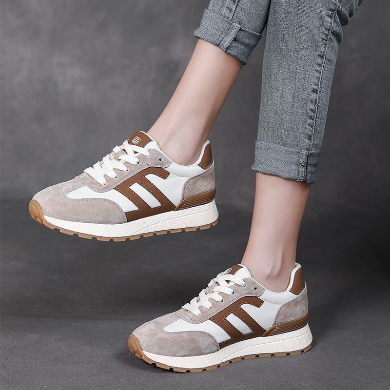 Women Fashion Handmade Leather Casual Training Sneakers Newgew Shoes