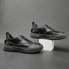 Men Minimalist Patchwork Leather Flat Casual Shoes Newgew Shoes