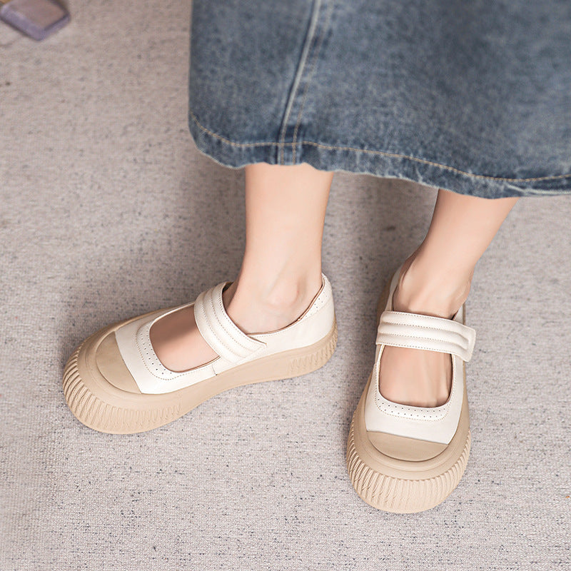 Women Minimalist Leather Casual Mary Jane Shoes Newgew Shoes