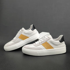 Men Stylish Patchwork Leather Flat Casual Shoes Newgew Shoes