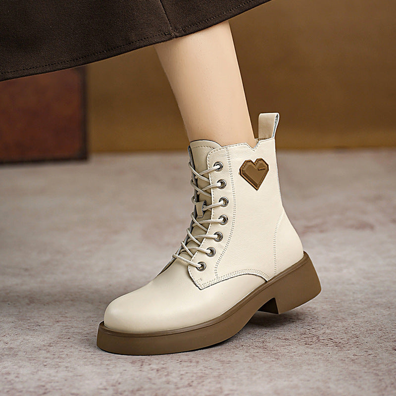 Women Fashion Leather Patchwork Boots Newgew Shoes