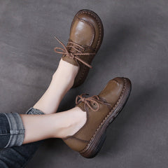 Women Handmade Soft Leather Retro Casual Shoes Newgew Shoes