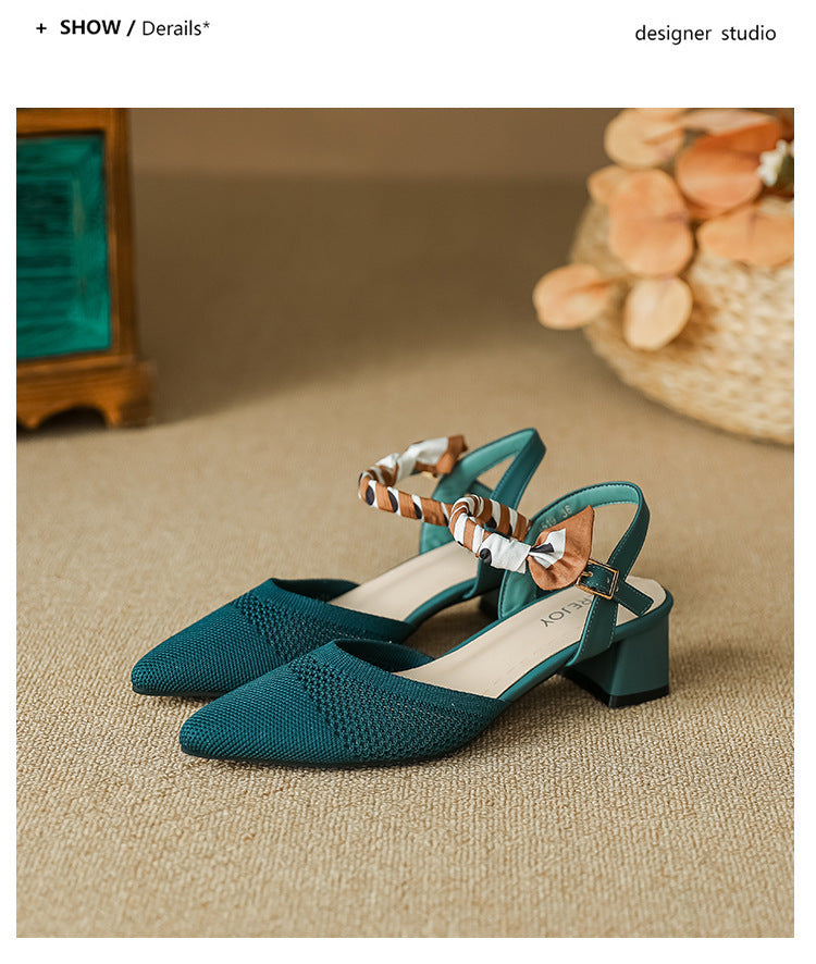 Ribbon pointed breathable flying woven shoes NewGew