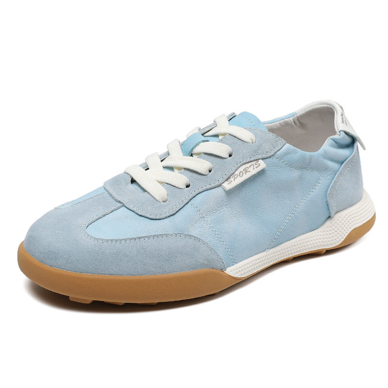 Women Soft Leather Flat Casual Training Sneakers Newgew Shoes