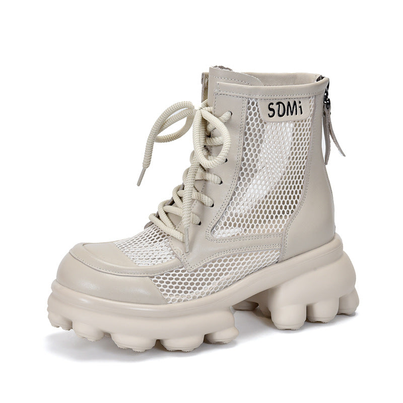 Hollow Thick-Soled Mesh Boots Newgew