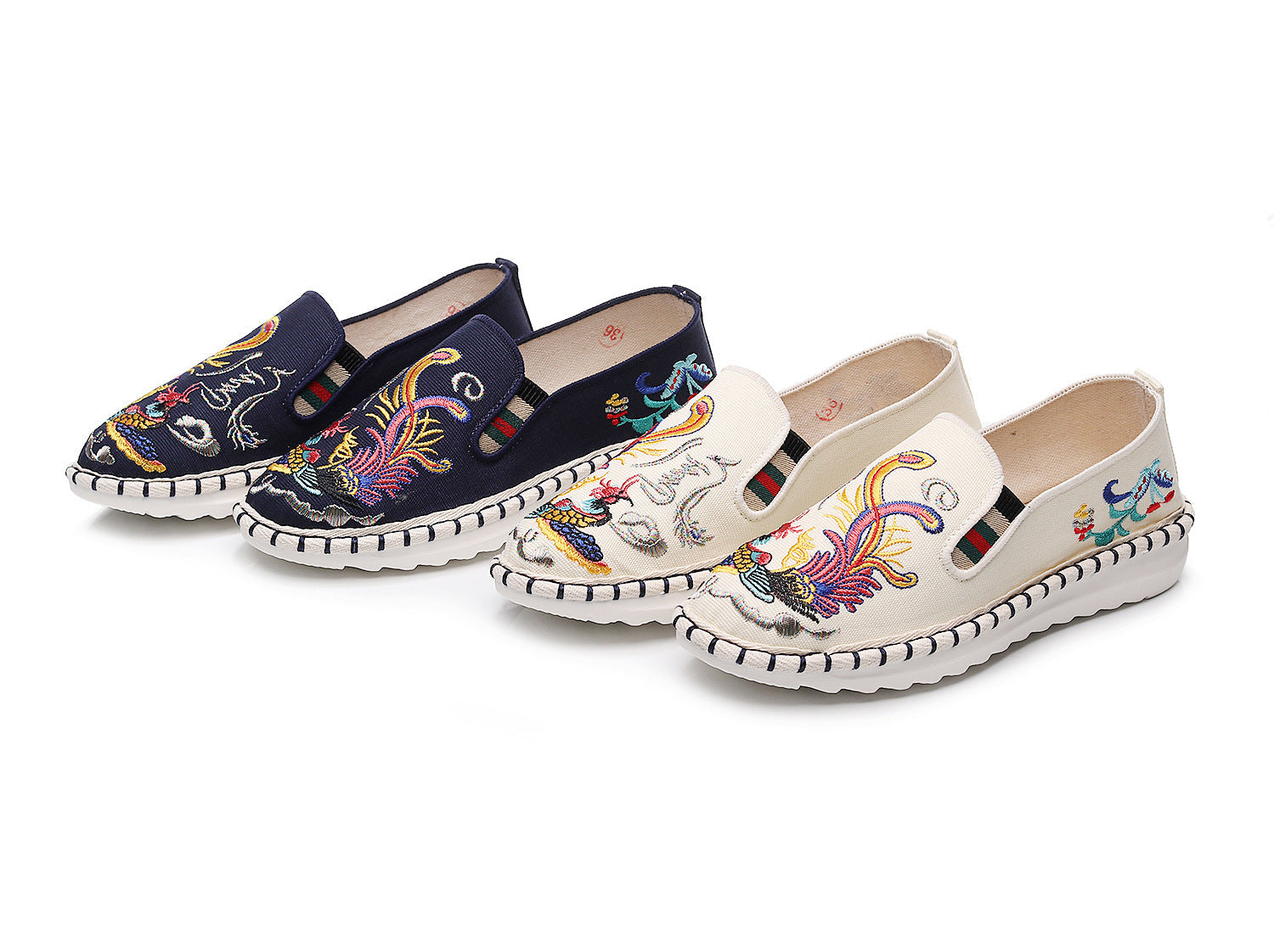 Women's Style Cloth Embroidered Flat Ancient Soft Canvas Shoes Newgew