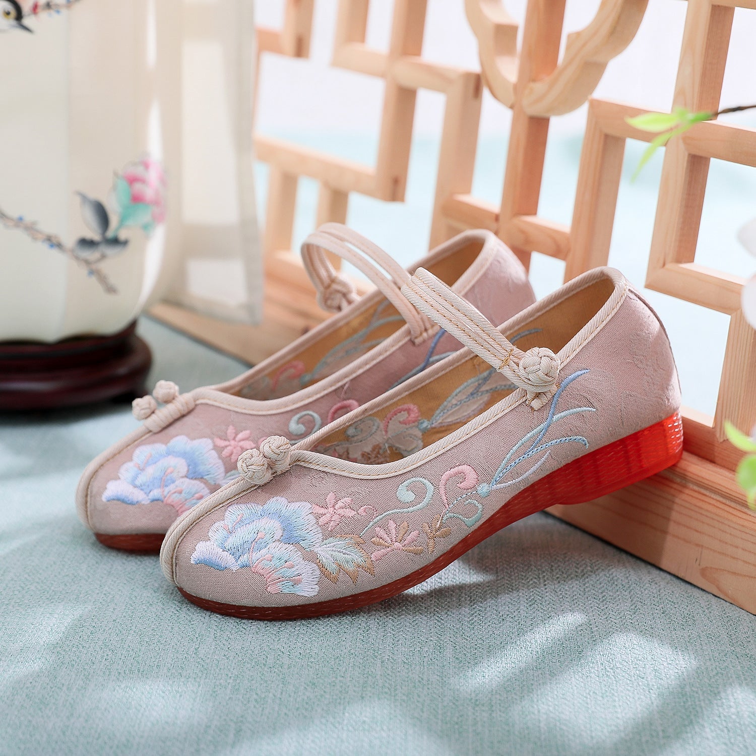 Ancient Style Han Chinese Clothing Jelly Bottom Canvas Shoes Newgew