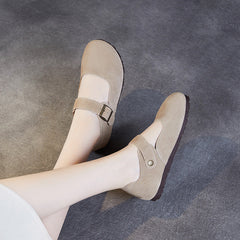 Women Retro Suede Flat Minimalism Casual Shoes Newgew Shoes