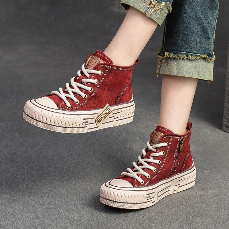 Women Fashion Cowhide Comfort Flat Ankle Boots Newgew Shoes