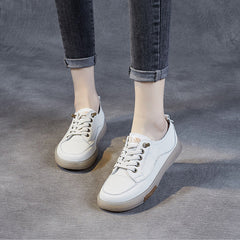 Women Fashion Leather Soft Flat Casual Shoes Newgew Shoes