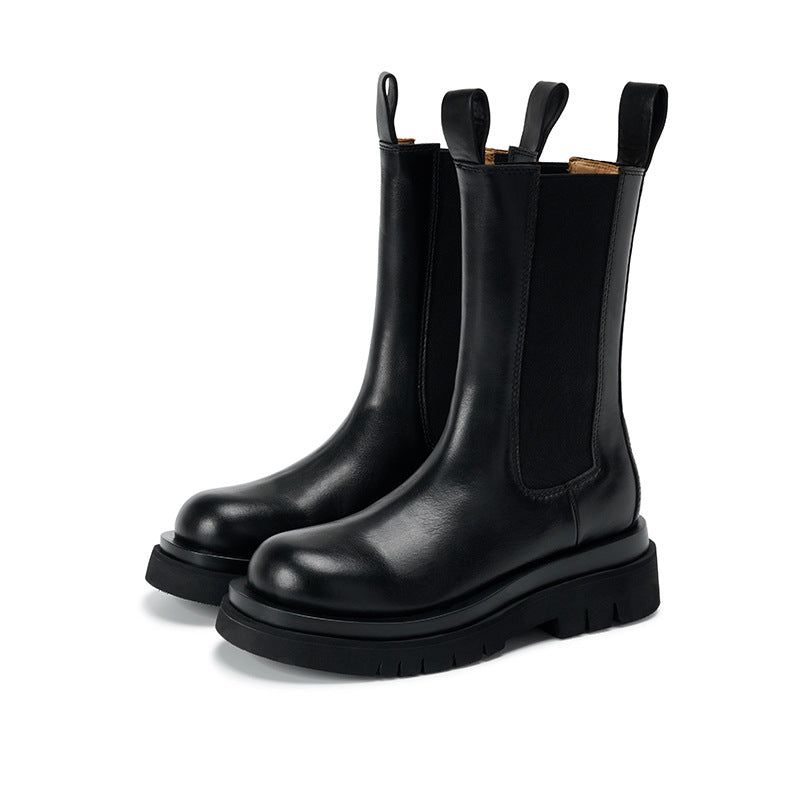 Thick-soled British style Chelsea boots