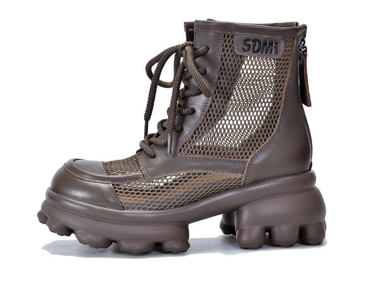 Hollow Thick-Soled Mesh Boots Newgew