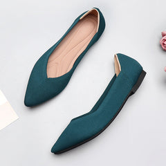 Pointed Toe  Slingback Knit Flat Shoes NewGew