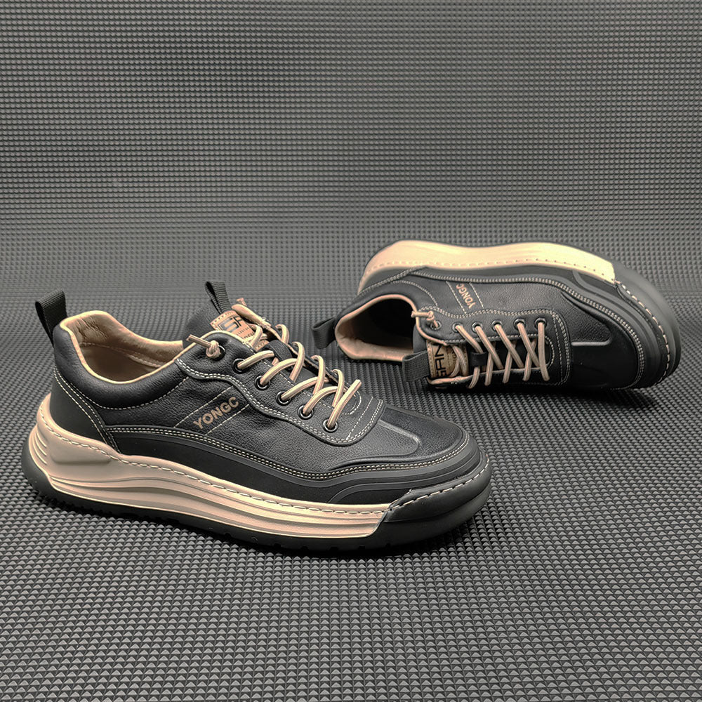 Men Fashion Leather Patchwork Casual Shoes Newgew Shoes